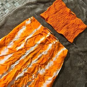 Orange tie dye set